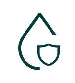 Droplet icon with shield emblem