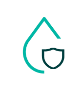 Droplet icon with shield emblem
