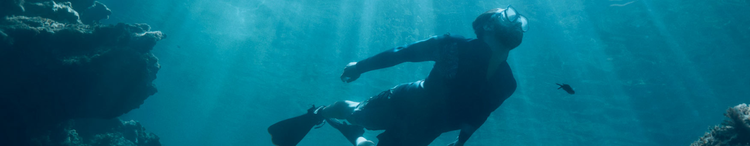 Actor portrayal on an adult male snorkeling